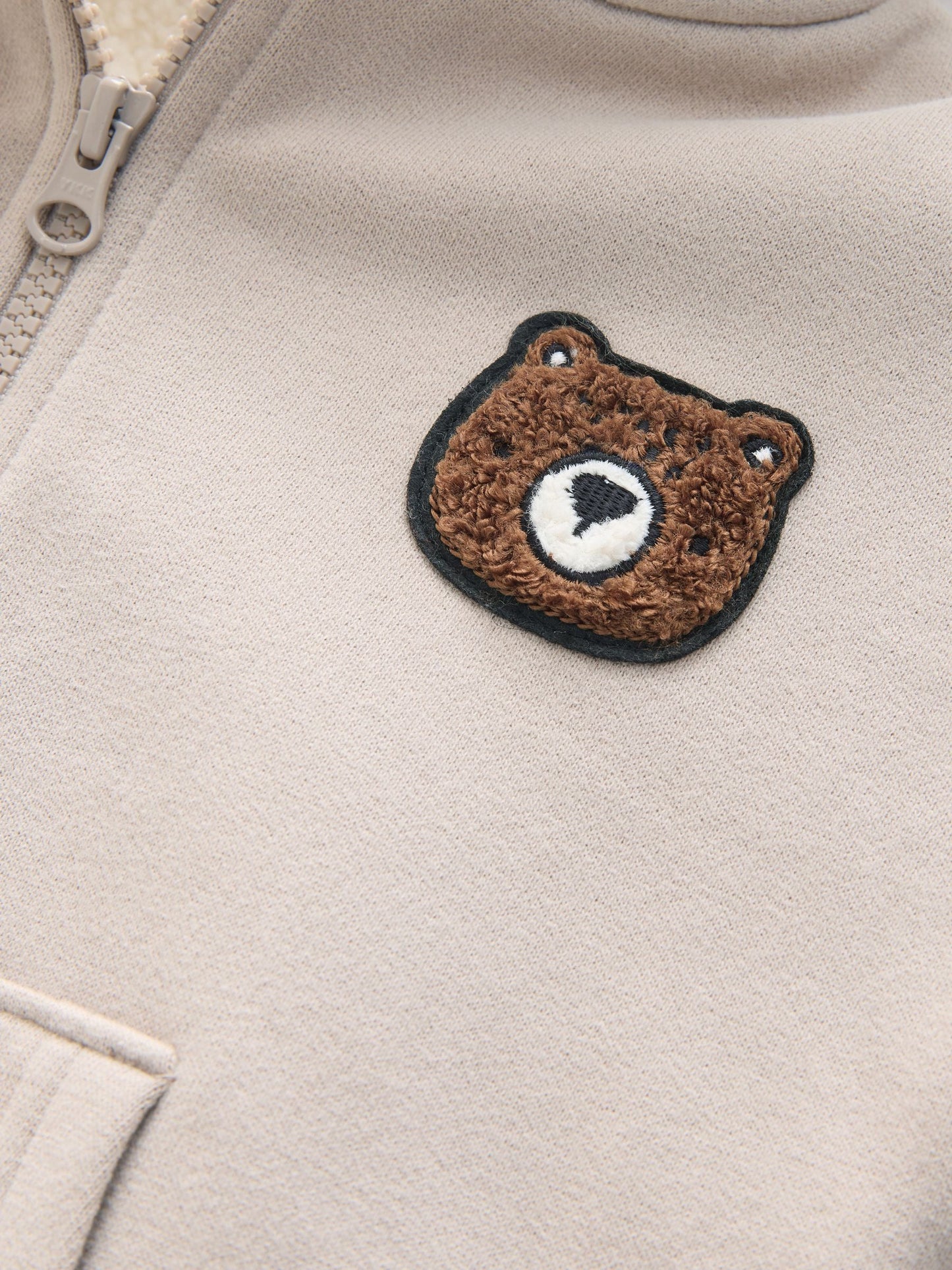 Stone Borg Lined Zip Through Hoodie (3mths-7yrs)