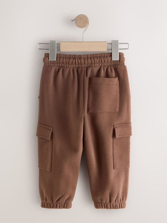Chocolate Brown Soft Touch Jersey Utility Joggers (3mths-7yrs) image 2