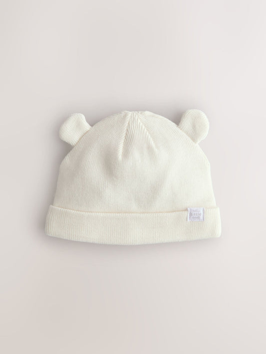 Grey/White 2pack Rib Baby Beanie image 2