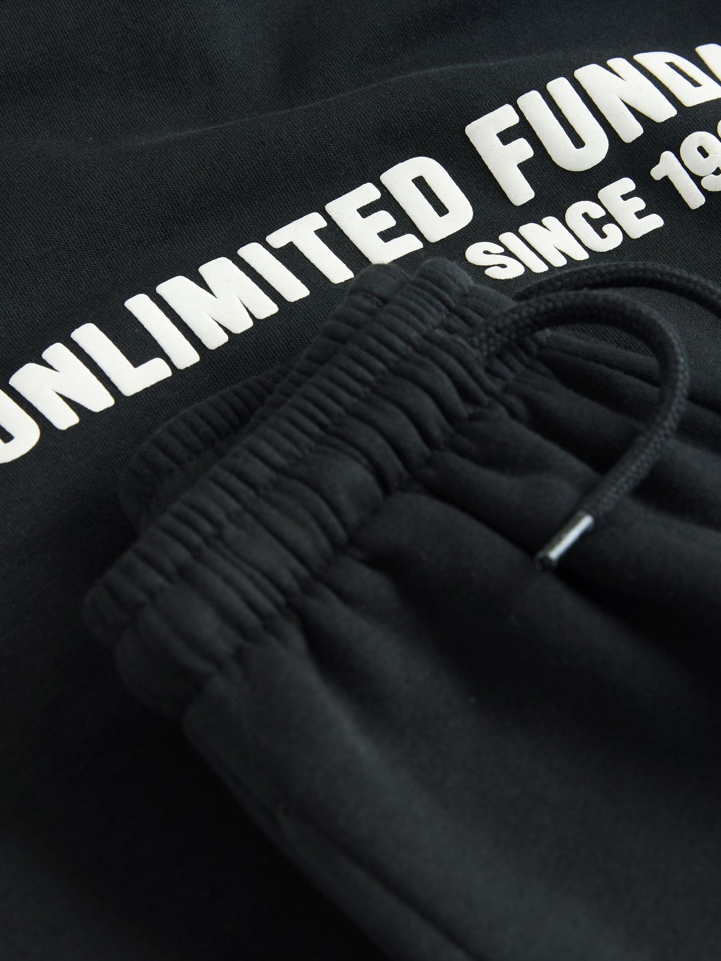 Black Slogan Hoodie and Joggers Set (3mths-7yrs)