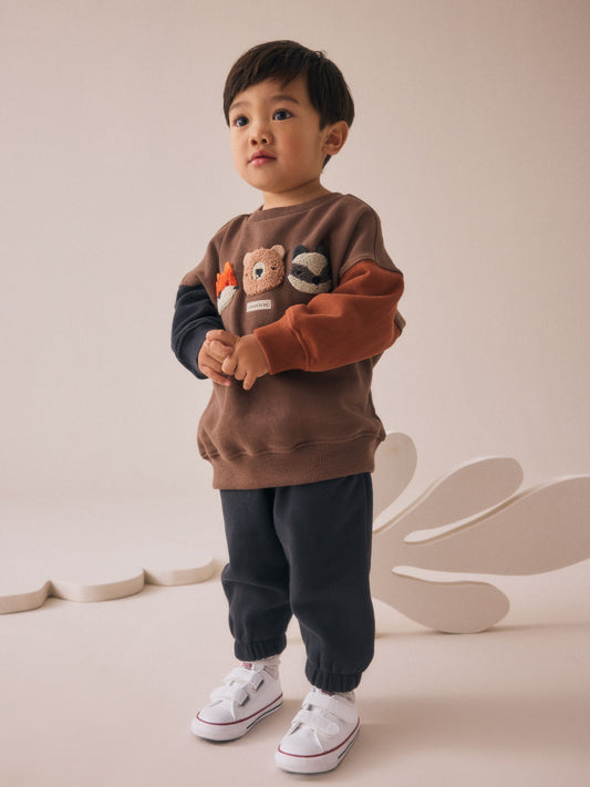 Brown Animal Single Sweatshirt and Joggers Set (3mths-7yrs) image 3