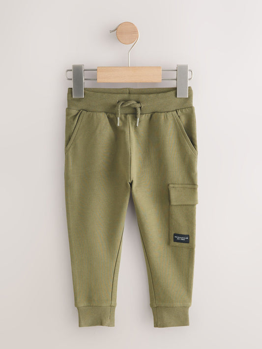 Black/Charcoal Grey/ Stone/Khaki Green Skinny Fit Joggers 5 Pack (3mths-7yrs) image 2