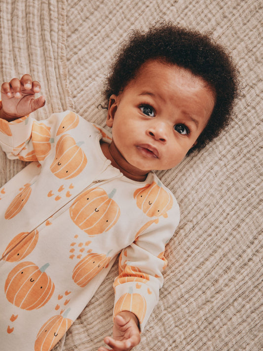 Orange Baby Pumpkin Two Way Zip Footless Sleepsuit (0mths-3yrs) image 3