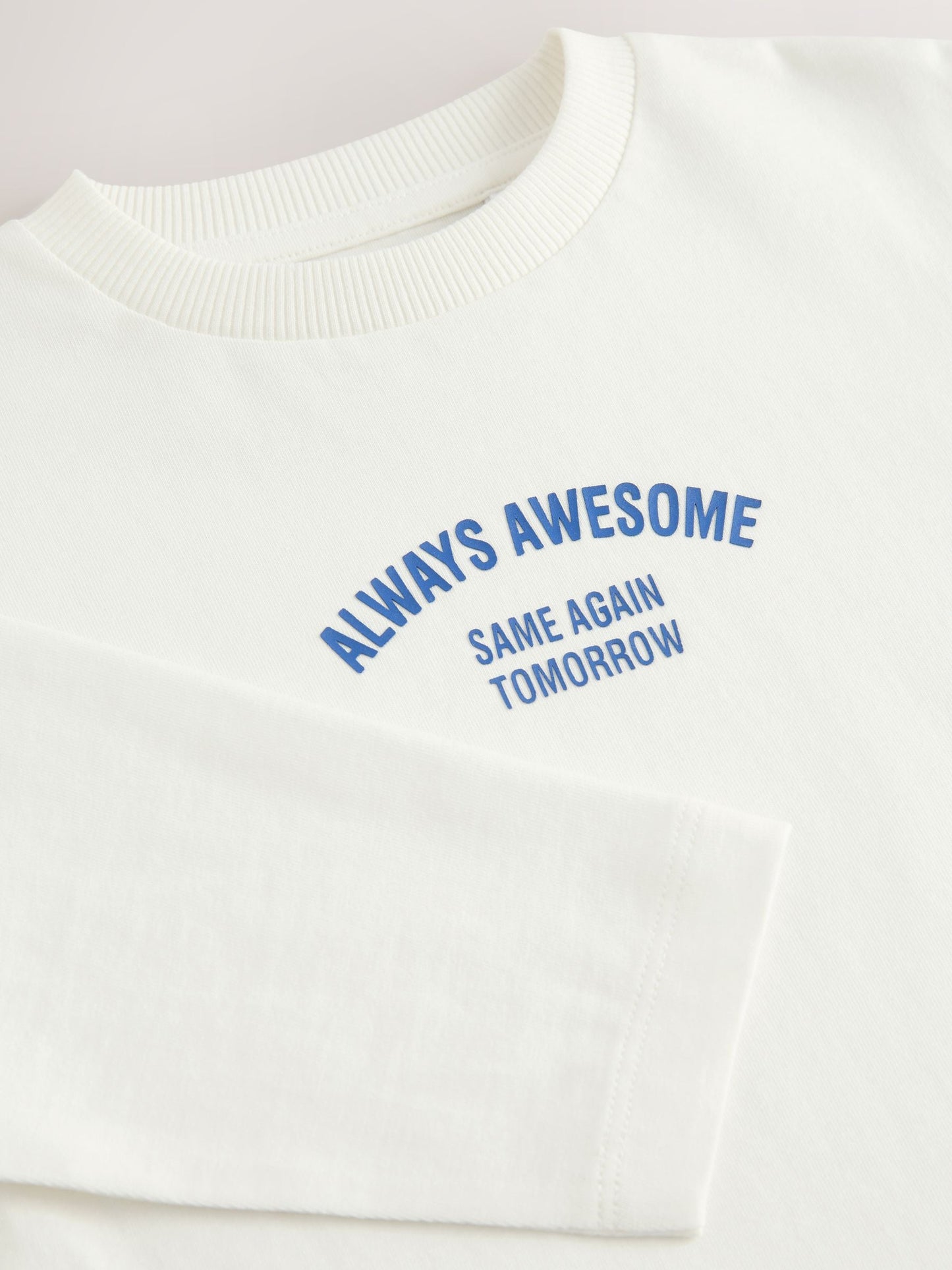 Dsiney Kidz - White Slogan Long Sleeves Semi Plain T-Shirt (3mths-7yrs) image 4