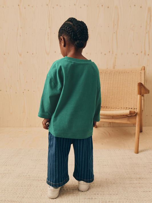Green Duck Long Sleeves Semi Plain T-Shirt (3mths-7yrs) image 3