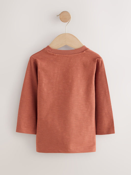 Rust Brown Woodland Animals Long Sleeve Appliqué T-Shirt (3mths-7yrs) image 3