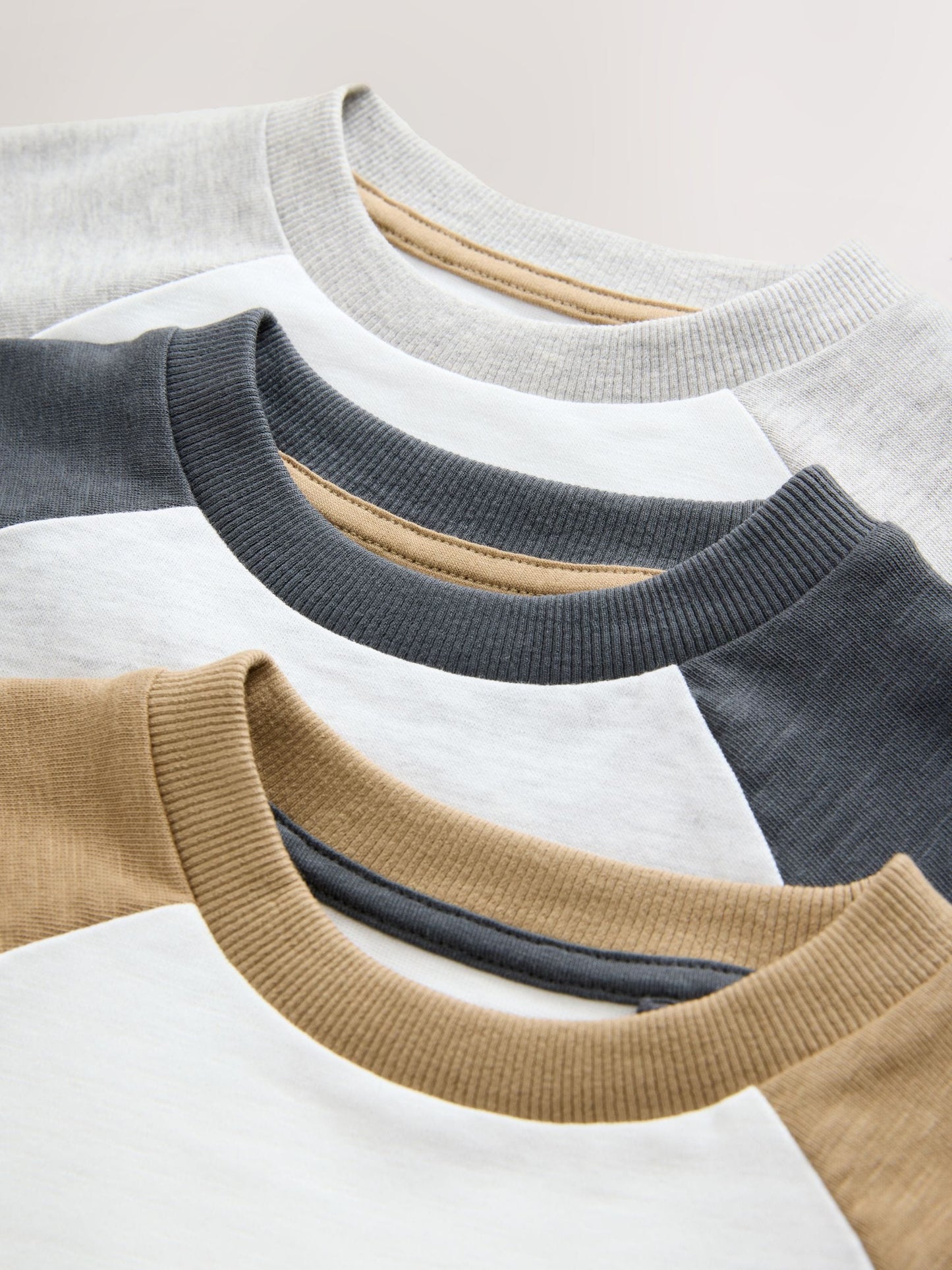 Grey Long Sleeve Raglan T-Shirts 3 Pack (3mths-7yrs) image 3