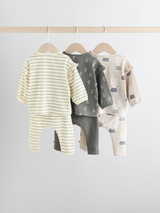 Dsiney Kidz - Grey/Cream Character Long Sleeve Top And Leggings Set 6 Piece (0mths-3yrs) image 2