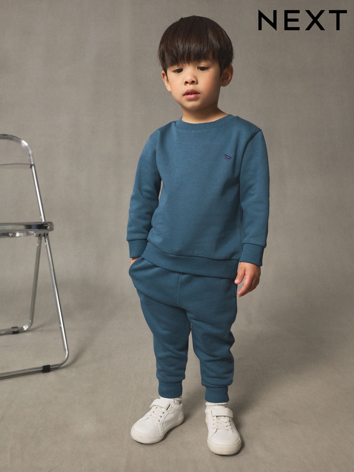 Teal Blue Logo Sweatshirt And Joggers Set (3mths-7yrs) image 5