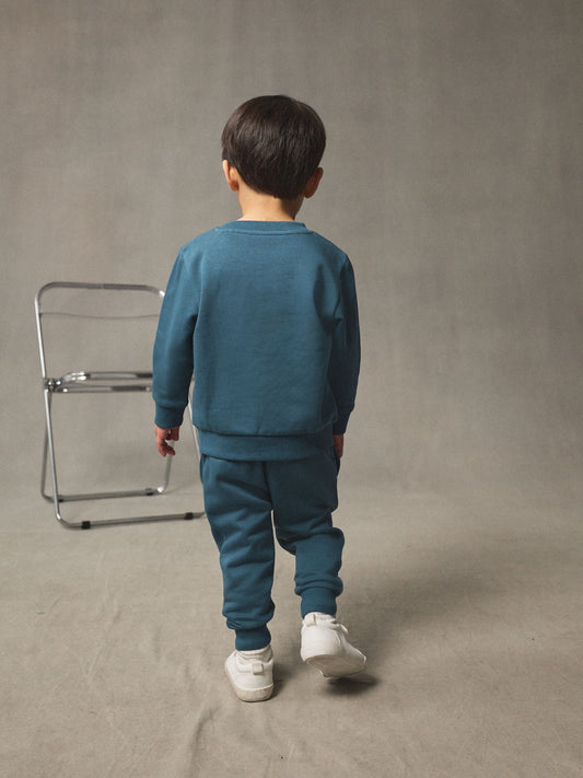 Teal Blue Logo Sweatshirt And Joggers Set (3mths-7yrs) image 3