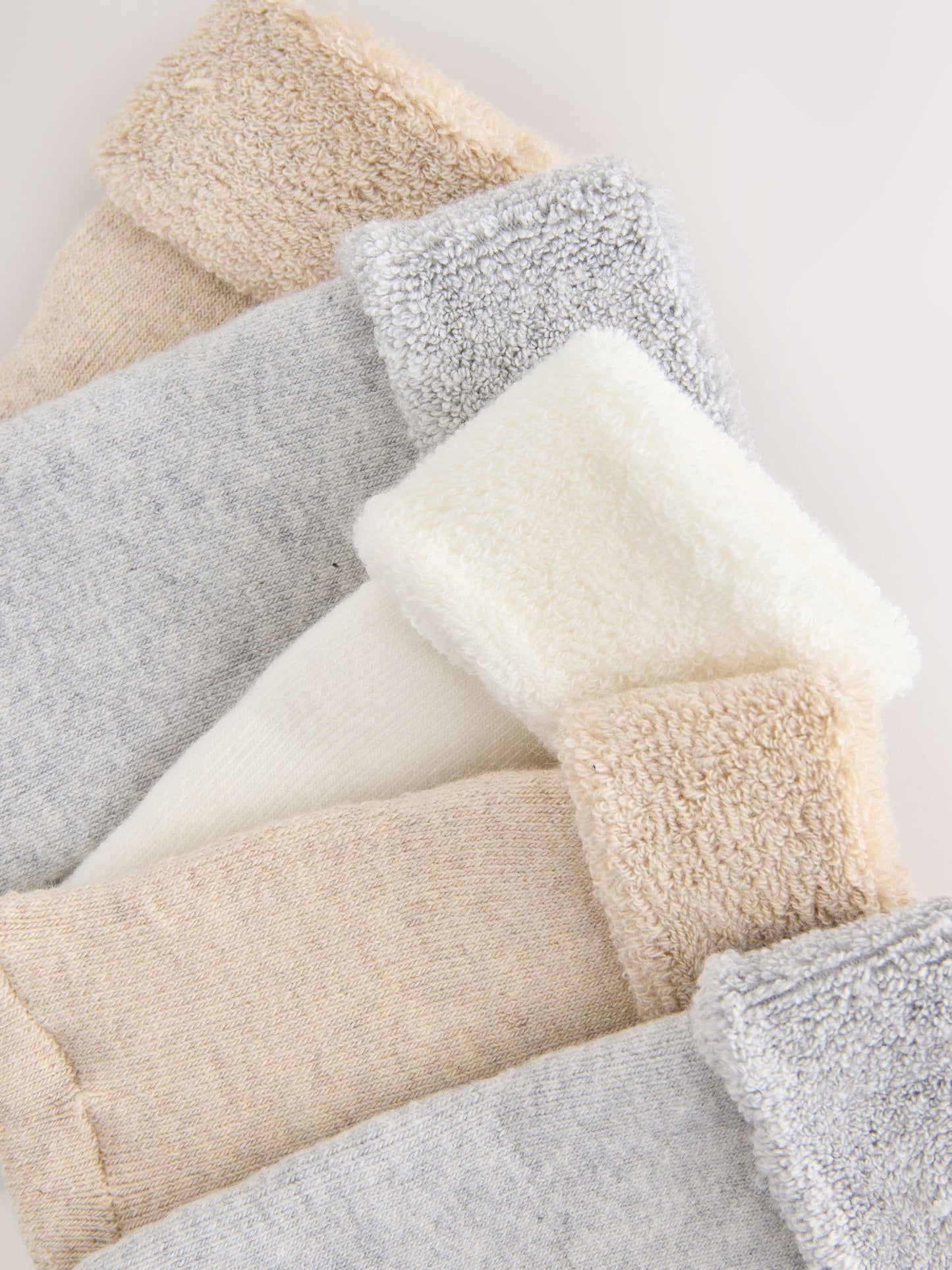 Neutral Baby Roll Top Towelling Socks 5 Pack (0mths-2yrs) image 3