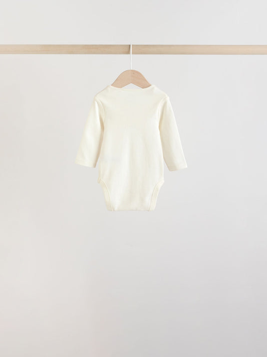 Ecru Fairy Mouse 5 Pack Long Sleeve Baby Bodysuits image 3