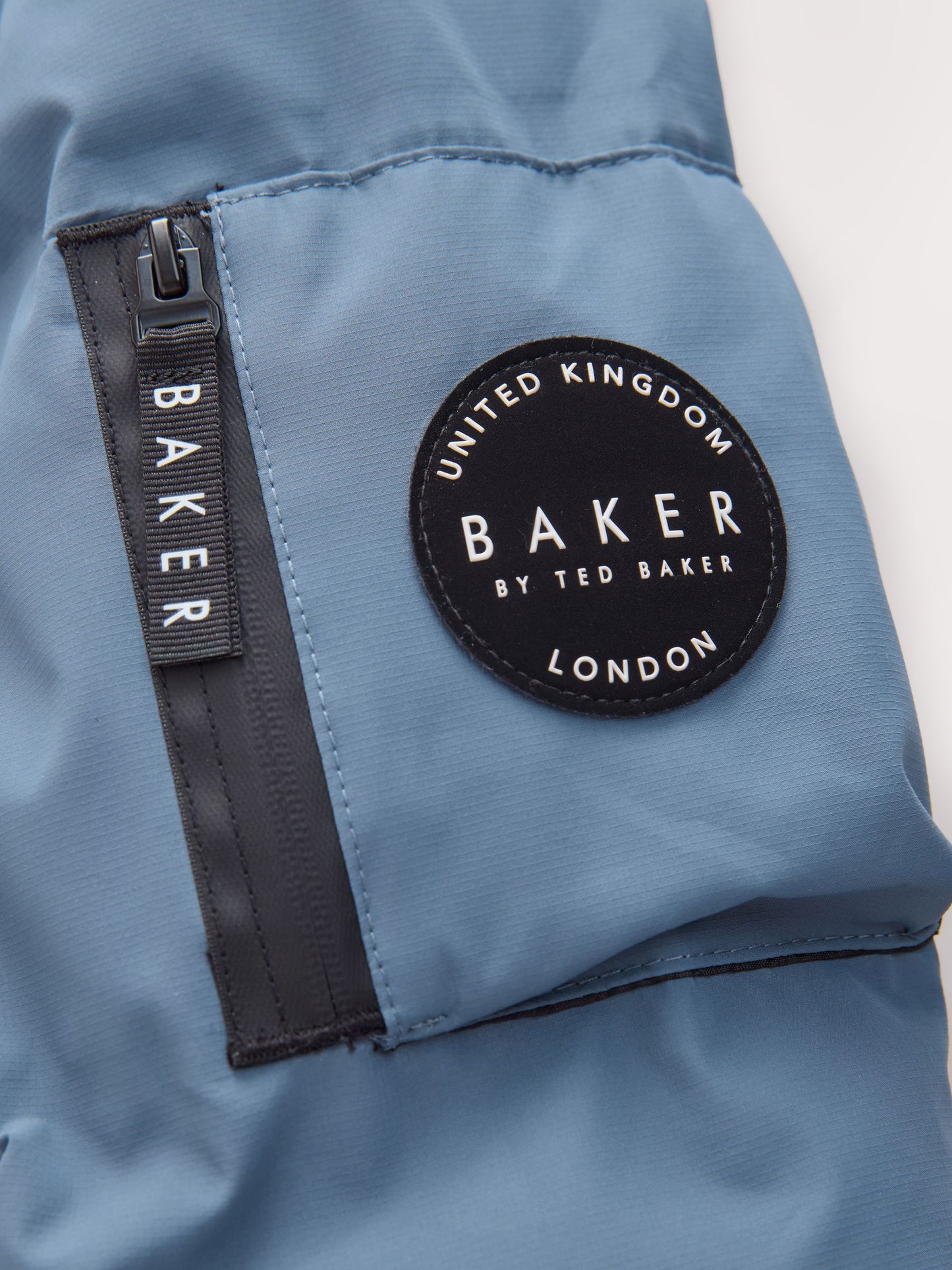 Baker by Ted Baker Shower Resistant Blue Padded Bomber Coat image 10