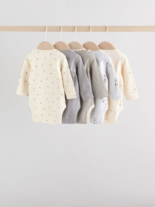 Dsiney Kidz - Monochrome Baby Long Sleeve Bodysuits 5 Pack image 2
