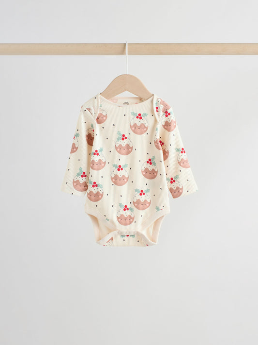 Multi Baby Christmas Bodysuits 3 Pack image 2