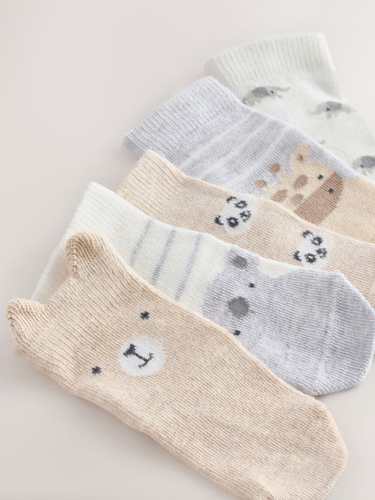 Neutral Baby Socks 5 Pack (0mths-2yrs)