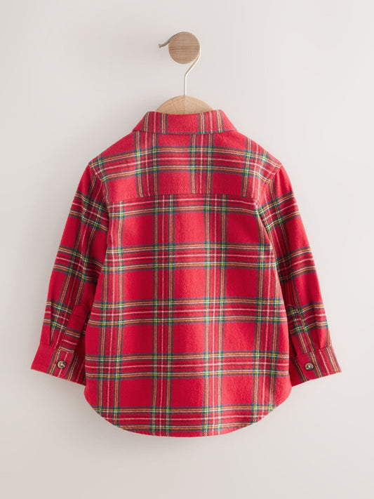 Red Tartan Long Sleeve Christmas Check Shirt (3mths-7yrs)