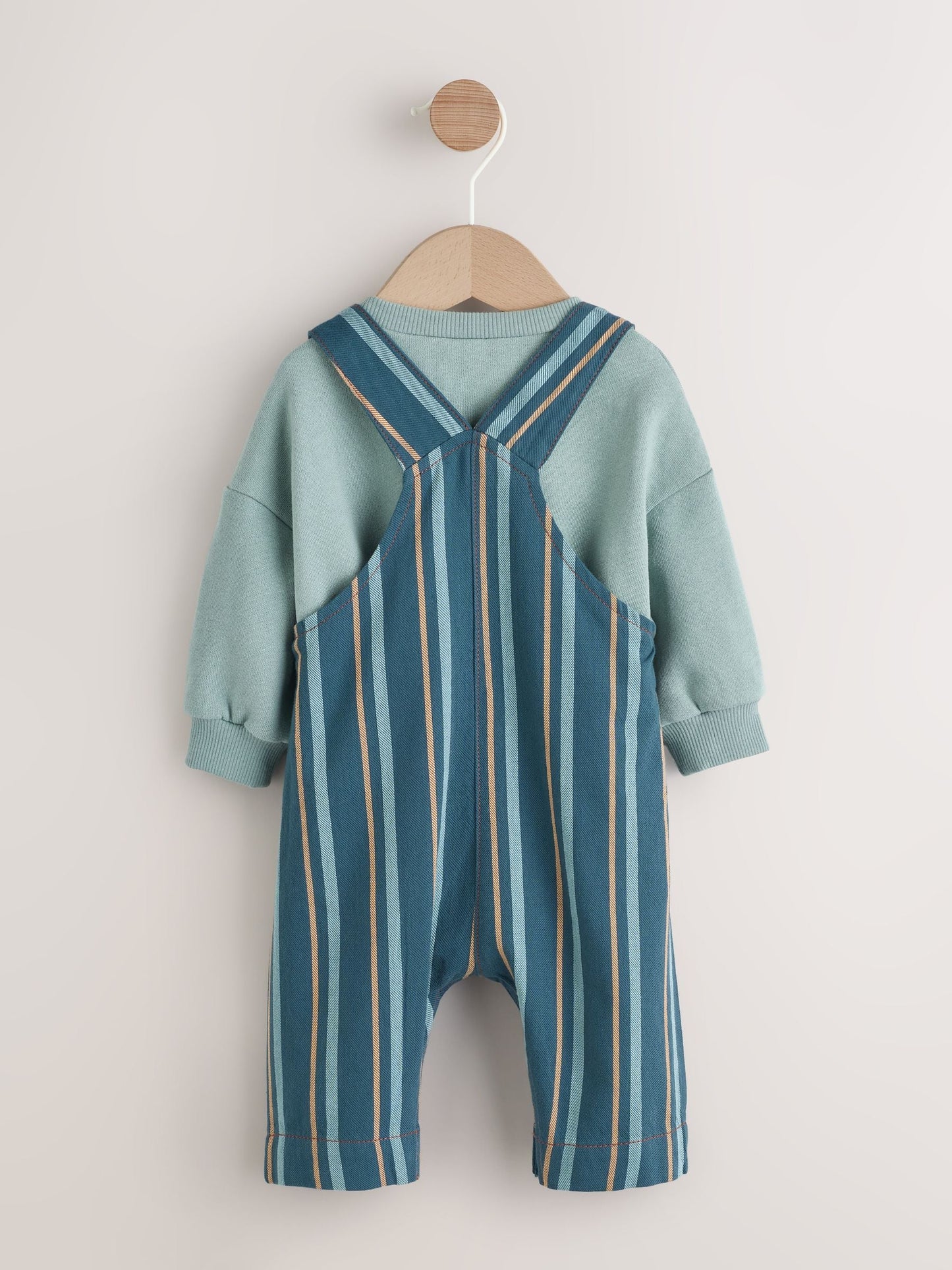 Mineral Stripe Baby Woven Dungaree and Bodysuit Set (0mths-2yrs)