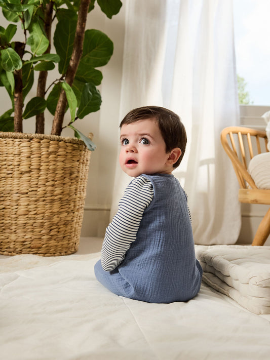 Blue Baby Dungarees and Bodysuit Set (0mths-2yrs) image 3