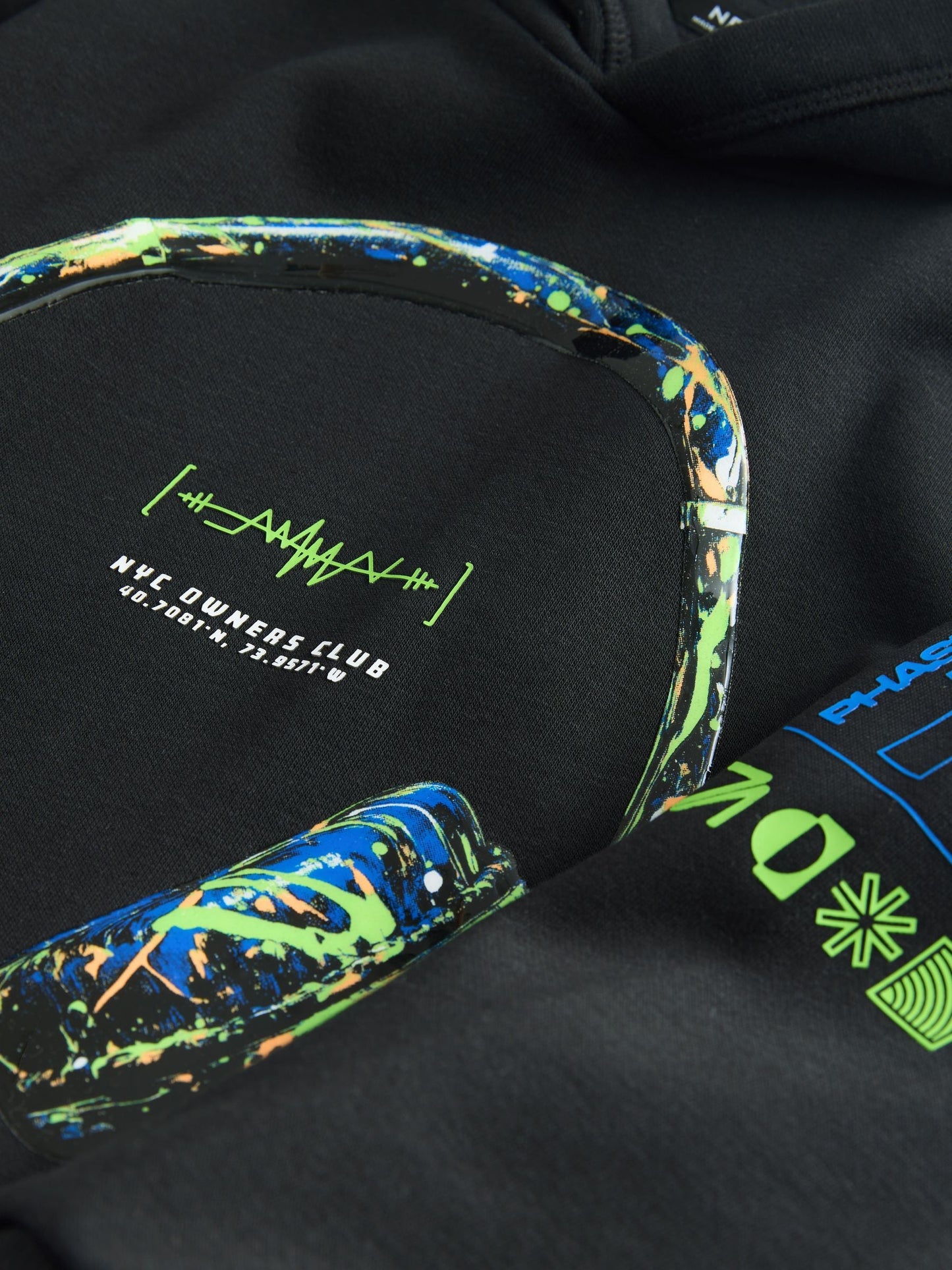 Black Headphones Older Boys Graphic Print Hoodie (3-16yrs)