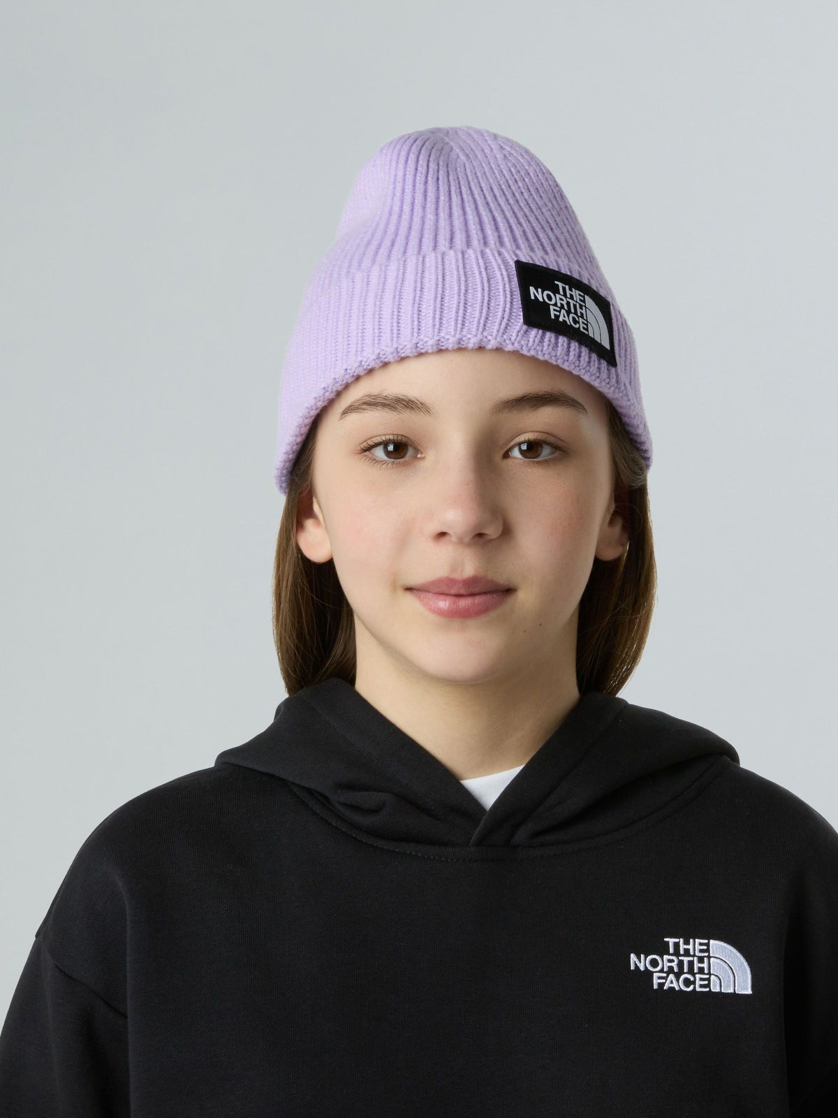The North Face Purple Kids Logo Cuffed Beanie Hat - image 1