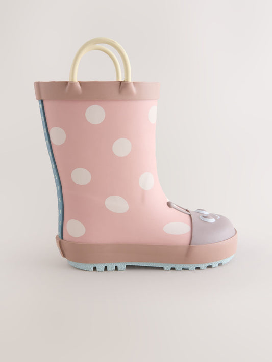 Pink Ladybird Handle Wellies image 2