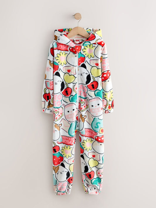 Red/Ecru Squishmallow Fleece All-In-One (6-14yrs)