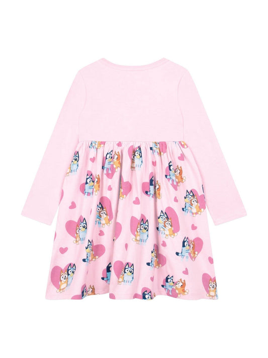 Dsiney Kidz - Character Pink Heart Bluey Long Sleeve 100% Cotton Dress image 2