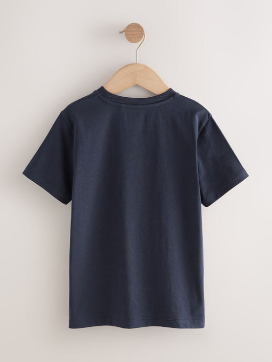 Dsiney Kidz - Navy Digi Happy Face Regular Fit Short Sleeve All-Over Print T-Shirt (3-16yrs) image 2