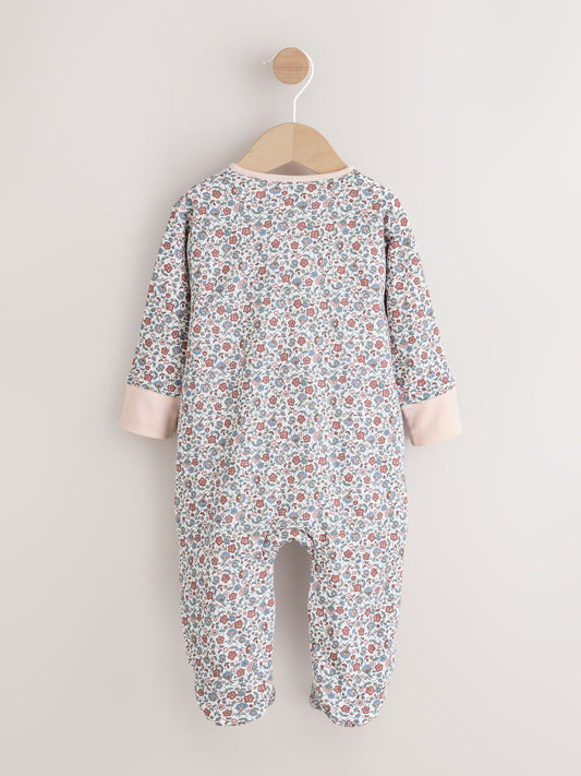 Ecru Floral 2.5 TOG Wadded Baby Sleepsuit image 2