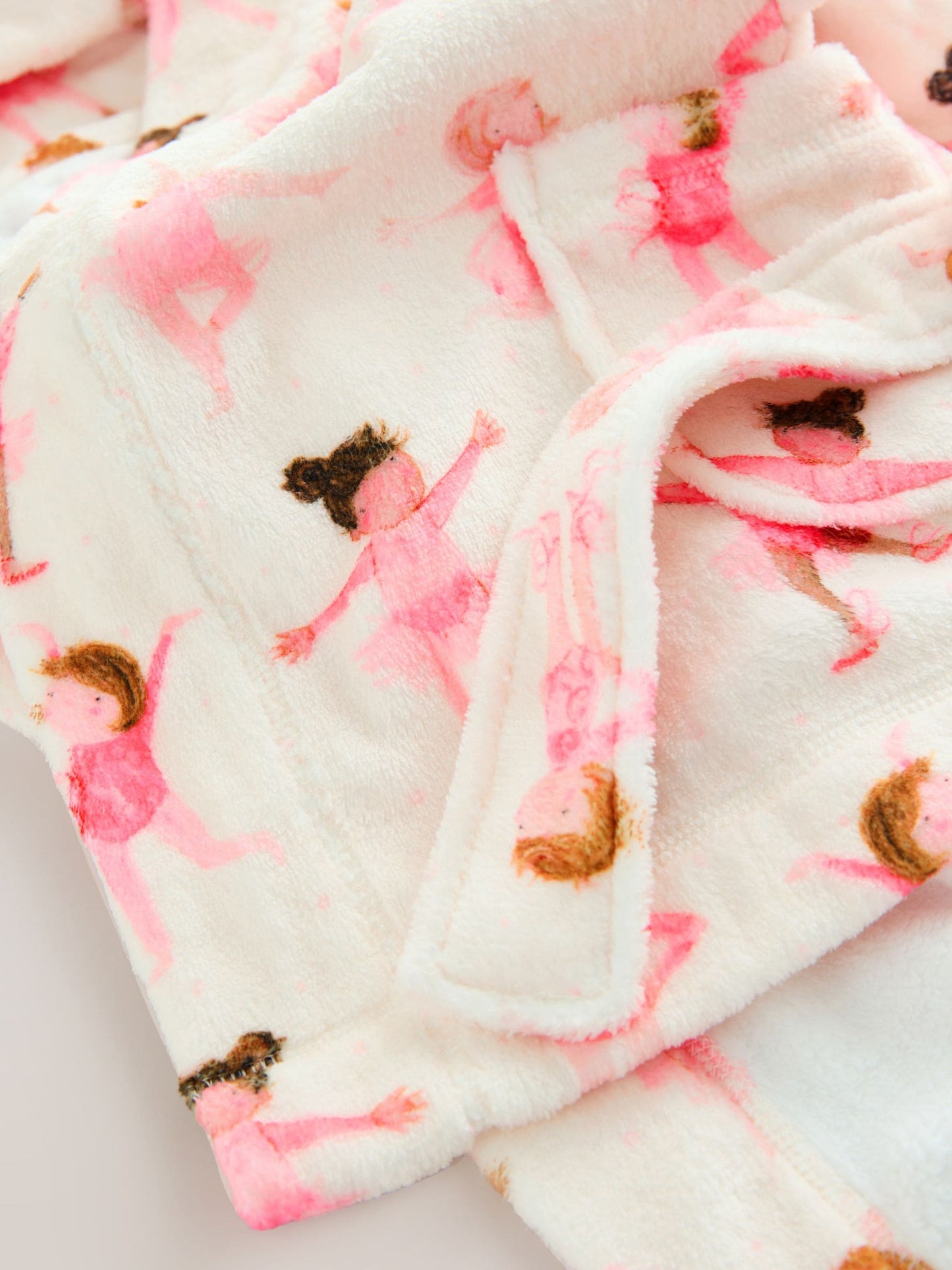 White/Pink Ballerina Fleece Dressing Gown (9mths-10yrs) image 5