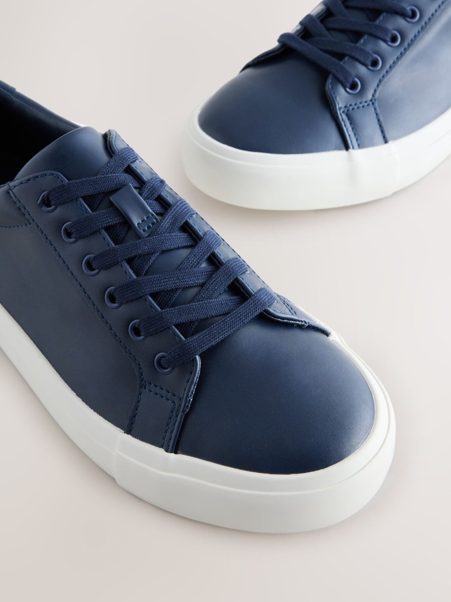 Navy Standard Fit (F) Lace-Up Smart Trainers image 5
