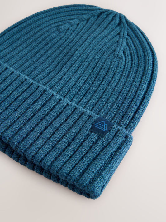 Petrol Blue Knitted Beanie Hat (1-16yrs) image 3