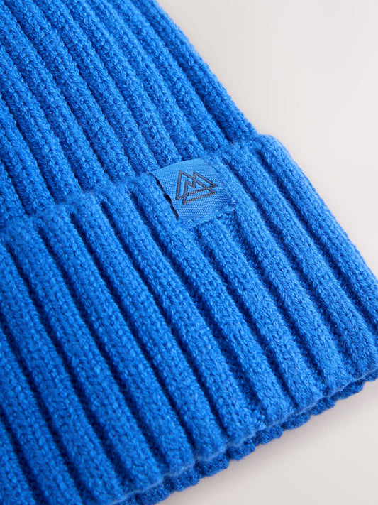 Cobalt Blue Knitted Beanie Hat (1-16yrs) image 3