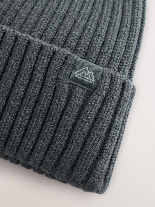 Charcoal Grey Knitted Beanie Hat (1-16yrs) image 3