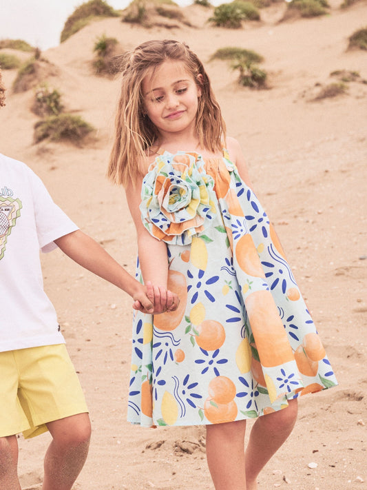 Dsiney Kidz - Angel & Rocket Light Blue Marnie Denim Corsage Swing Dress image 2