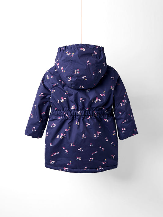 Dsiney Kidz - JoJo Maman Bébé Navy Ditsy Lined Parka image 2