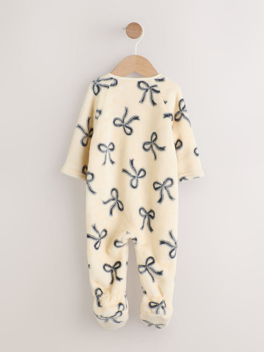 Bow Baby Fleece Sleepsuit image 2