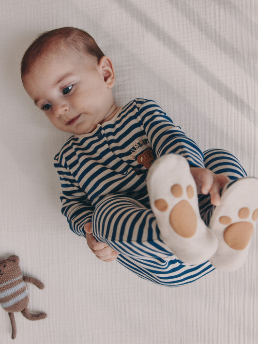 Navy Stripe Mummys Little Cub Baby Family Sleepsuit (0-2yrs)