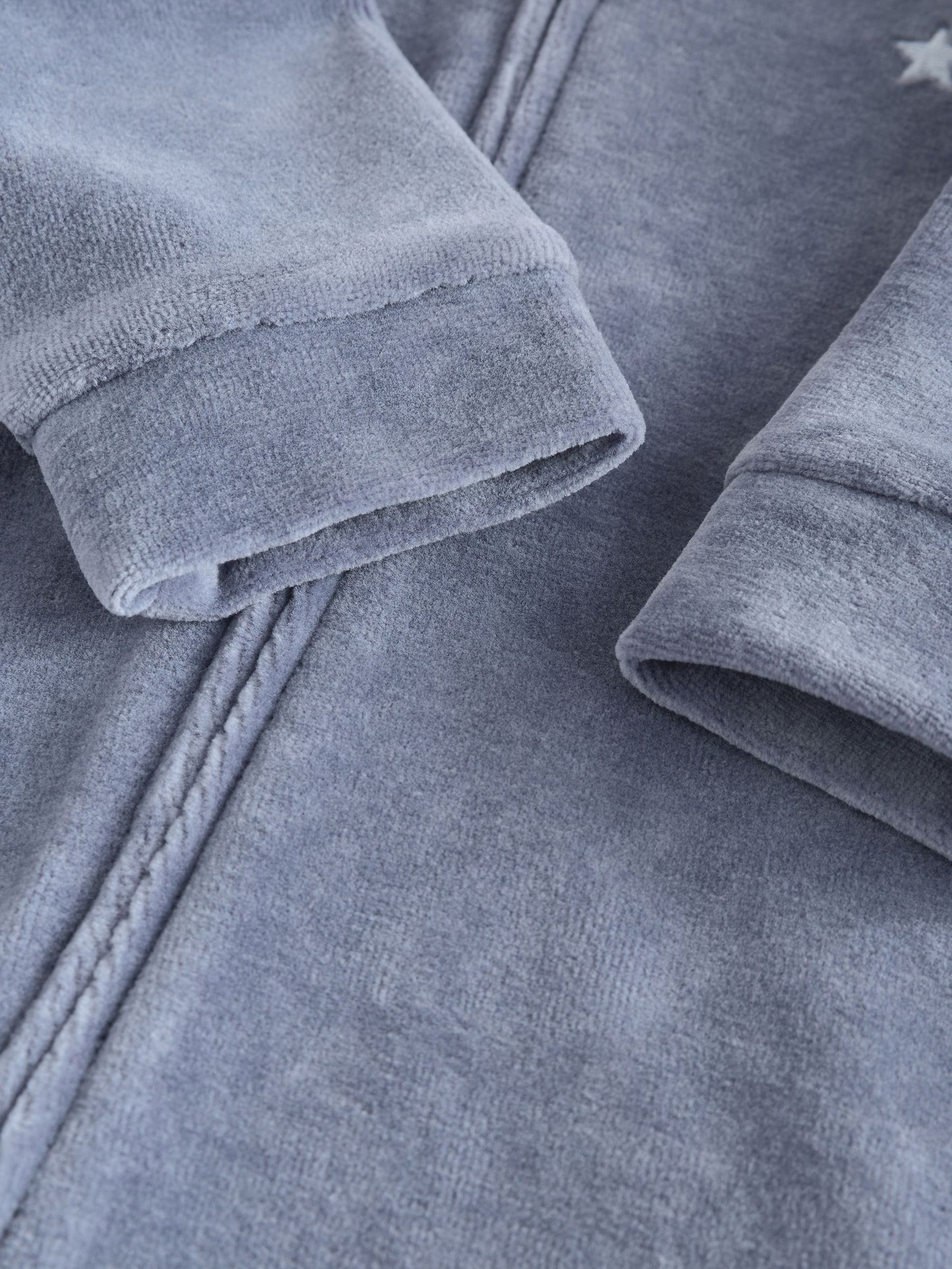 Blue Baby Velour Two Way Zip Sleepsuits 2 Pack (0mths-2yrs)