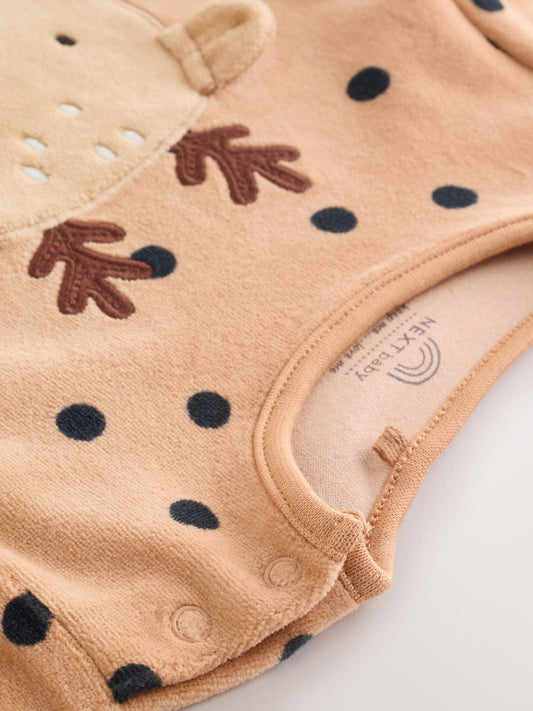 Brown Reindeer Baby Christmas Dress Up Sleepsuit (0mths-2yrs) image 3