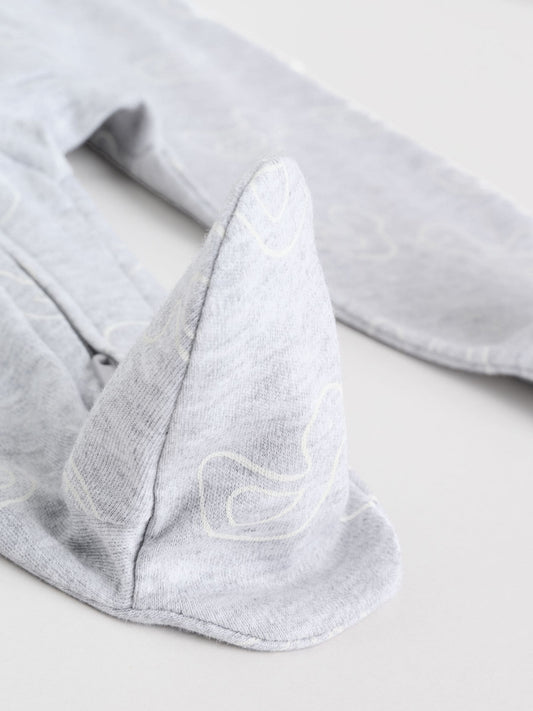Grey Baby Two Way Zip Sleepsuits 3 Pack (0-2yrs) image 3