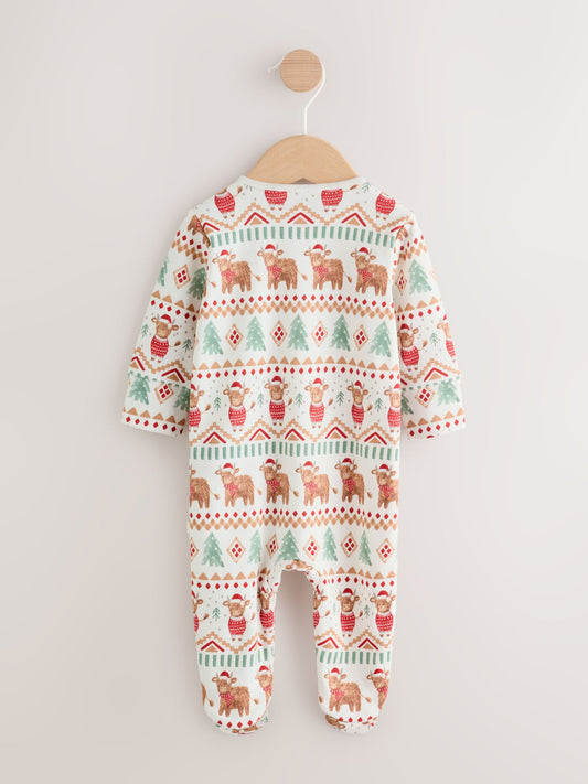 Ecru Baby Christmas Hamish Sleepsuit (0mths-3yrs) image 3