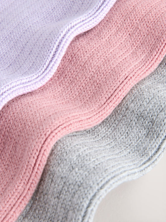 Pink/Grey Slouchy Ankle Socks 3 Pack image 3