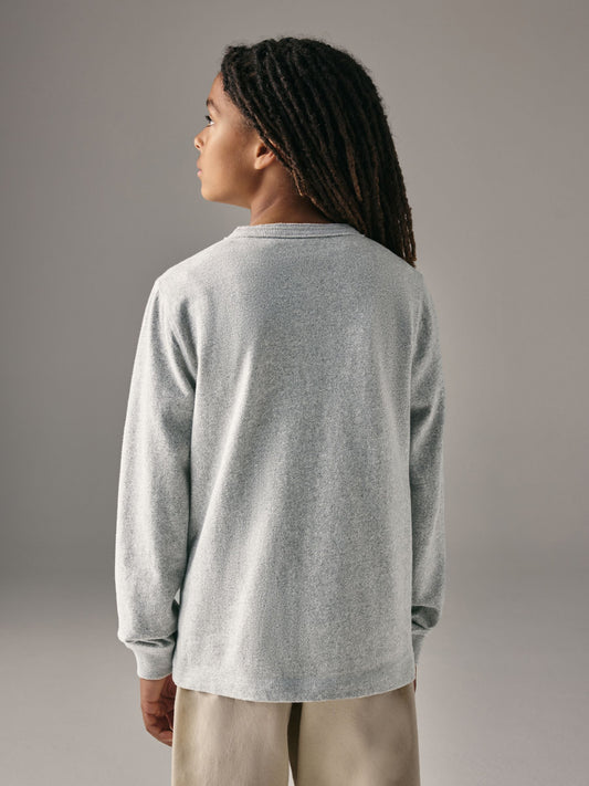 Dsiney Kidz - Superdry Grey Long Sleeve Henley T-Shirt image 2