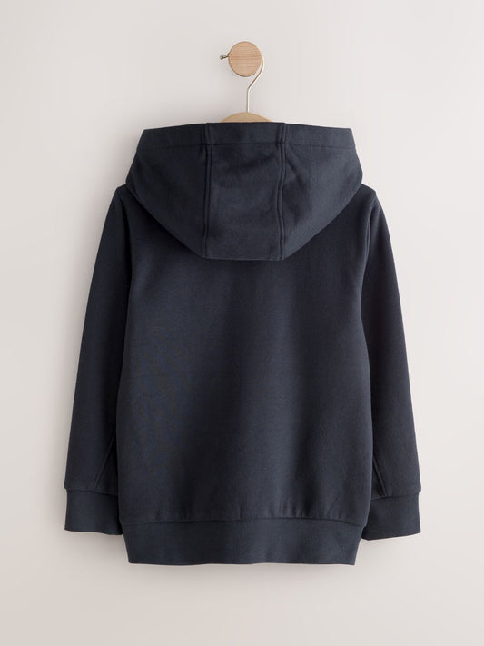 Navy Blue Logo Zip Through Hoodie (3-16yrs)