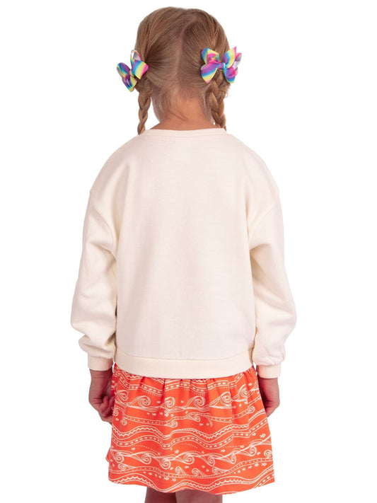 Dsiney Kidz - Character Orange Disney Moana 2 Sweatshirt 100% Cotton Dress image 2
