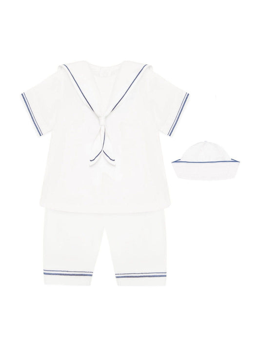 Emile Et Rose White Style Sailor Collar & Trim 2Pc Shorts & Hat Set image 2