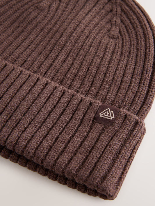 Chocolate Brown Knitted Beanie Hat (1-16yrs) image 3