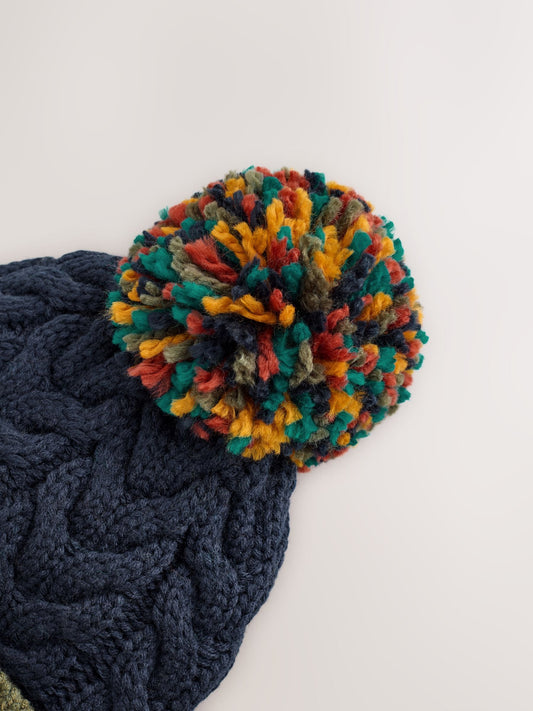 Multi Stripe Pom Beanie Hat (3mths-10yrs) image 3